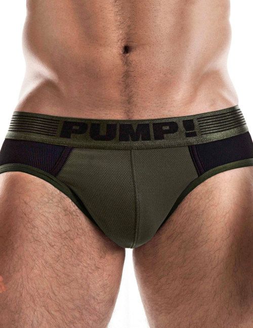 PUMP パンプ ローライズブリーフ ビキニ MILITARY GREEN RIBBED BRIEF PUMP! Underwear メンズ 男性下着