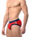 PUMP パンプ メンズ水着 ビキニ WATER BRIEF （レッド/ネイビー） ビキニパンツ ブーメラン 競パン 男性水着 スイムウェア