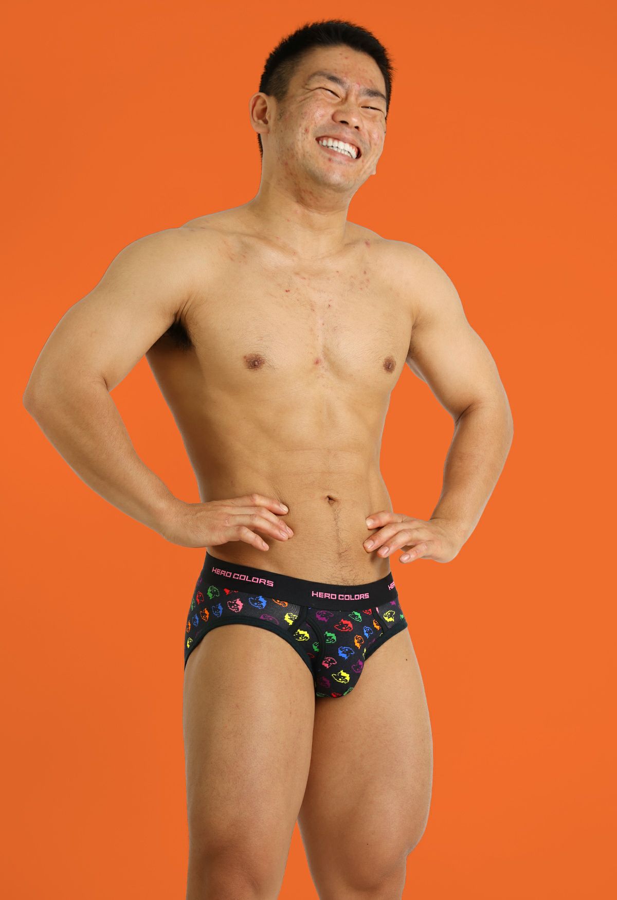 ヒーローカラーズ 【ナナイロモンキー】 ローライズ前開きブリーフ イージーモンキーオリジナル 日本製 Made in JAPAN コットンストレッチ ポップカラー メンズ 男性下着