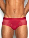 C-IN2 前開き ブリーフ ビキニ SHEER Fly Front Brief （ローワンレッド） シースルー メッシュ CIN2 シーインツー メンズ下着 インナー 男性 パンツ アンダーウェア ブランド