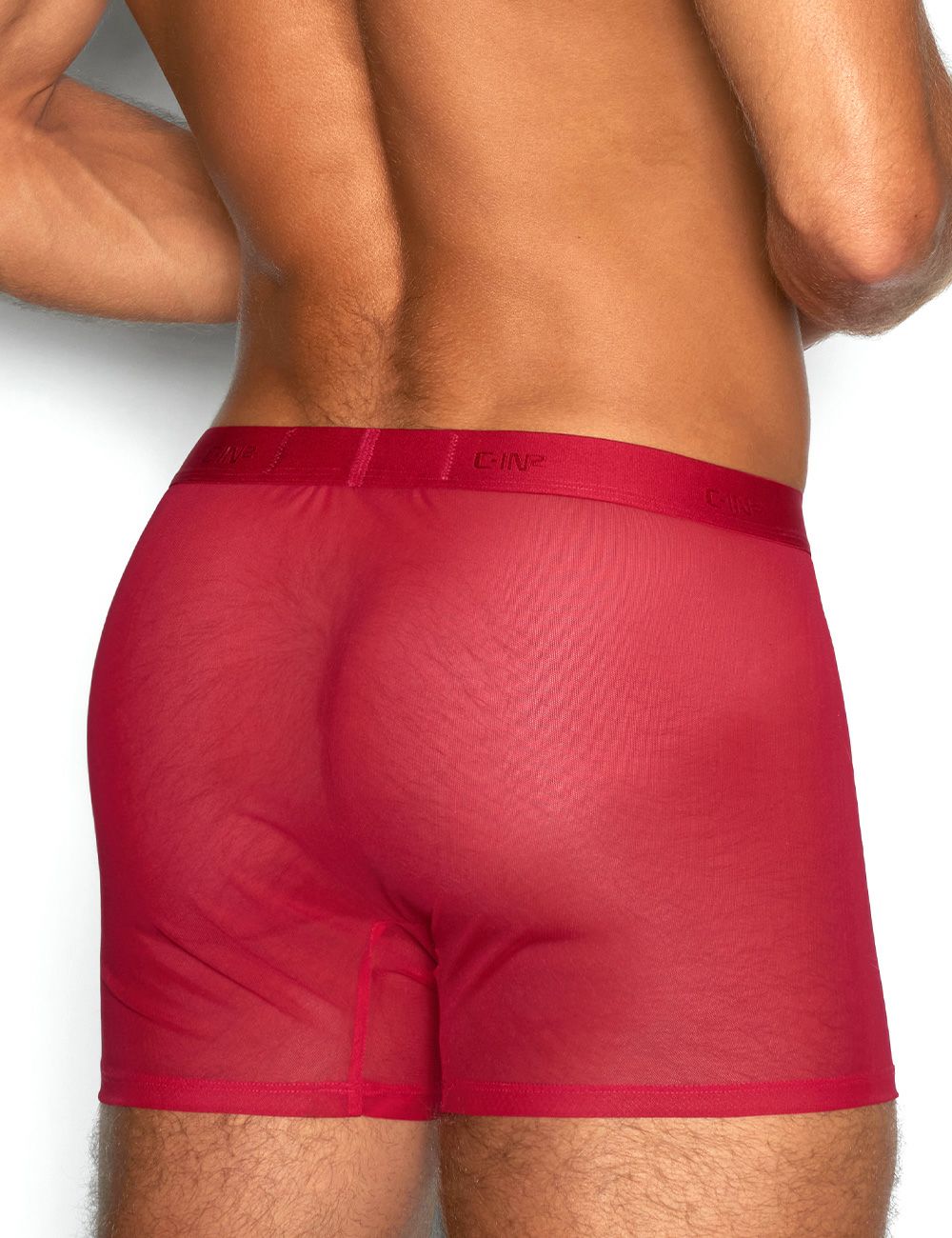 C-IN2 前開き ボクサーパンツ SHEER BOXER BRIEF （ローワンレッド） シースルー メッシュ CIN2 シーインツー メンズ下着 インナー 男性 パンツ アンダーウェア ブランド