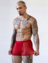 C-IN2 前開き ボクサーパンツ SHEER BOXER BRIEF （ローワンレッド） シースルー メッシュ CIN2 シーインツー メンズ下着 インナー 男性 パンツ アンダーウェア ブランド
