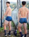 アンダースタンド ストロボ ボクサーパンツ ネイビーブルー×プレインホワイト