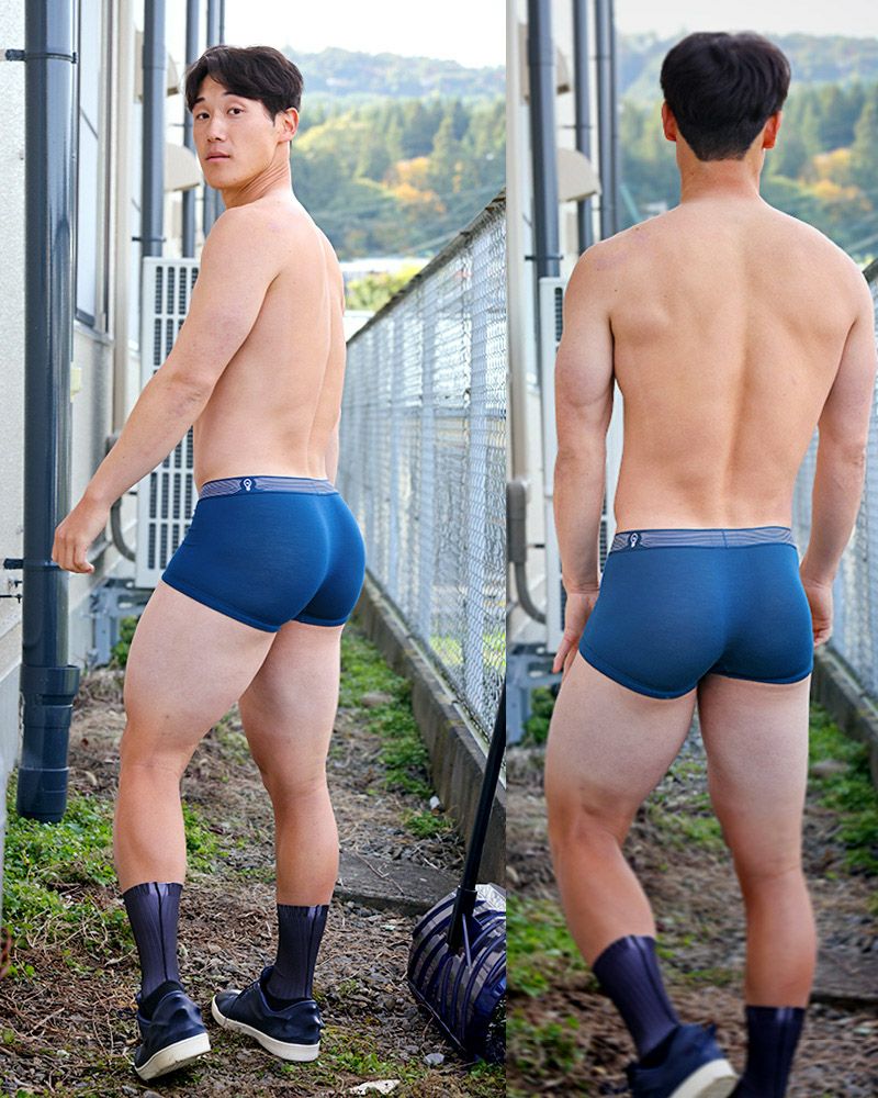 アンダースタンド ストロボ ボクサーパンツ ネイビーブルー×プレインホワイト