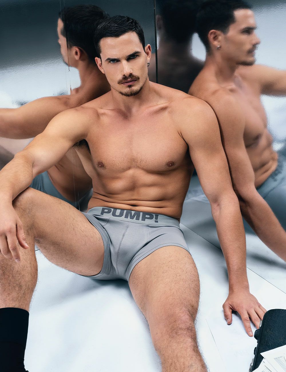 PUMP パンプ ローライズボクサーパンツ GRAY CLASSIC NO-SHOW TRUNK PUMP! Underwear メンズ 男性下着