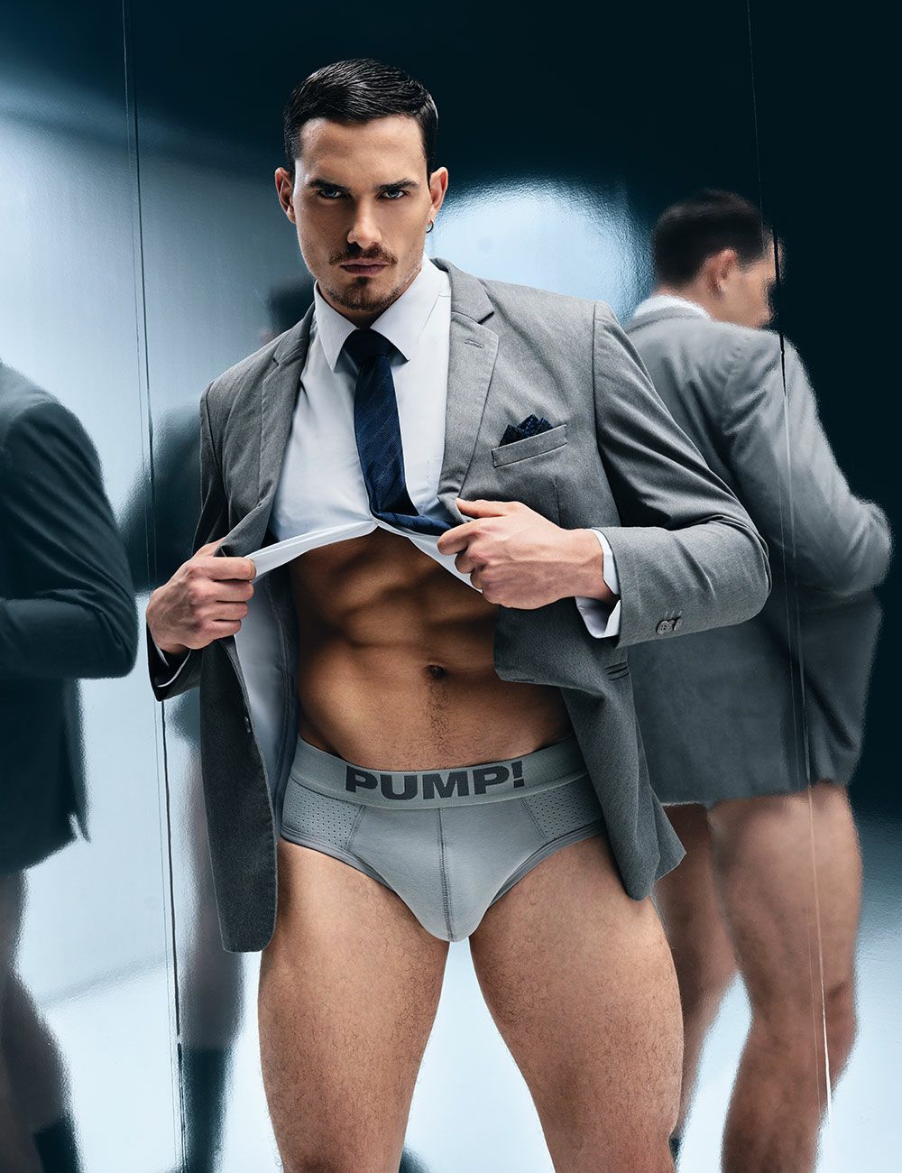 PUMP パンプ ローライズブリーフ ビキニ GRAY CLASSIC BRIEF PUMP! Underwear メンズ 男性下着