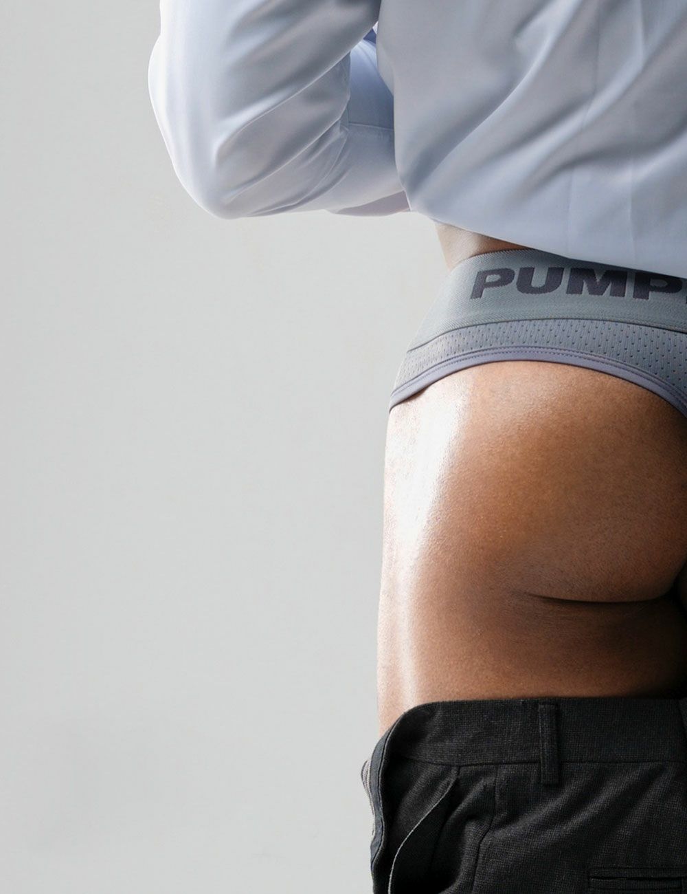 PUMP パンプ Tバック （GRAY） BRIEF STYLE MESH CUP THONG PUMP! UnderwearメンズTバック メンズパンツ 男性下着